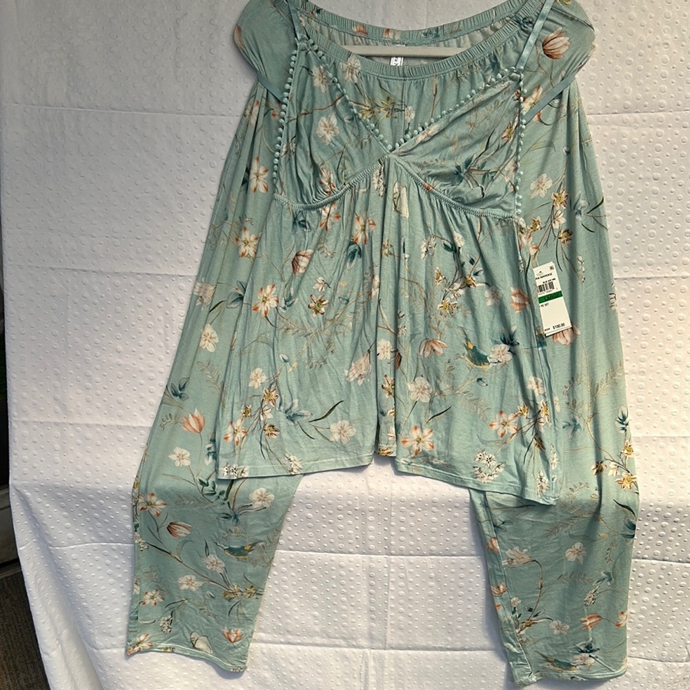 Flora Nikrooz Floral Pajama Set - Mint Green